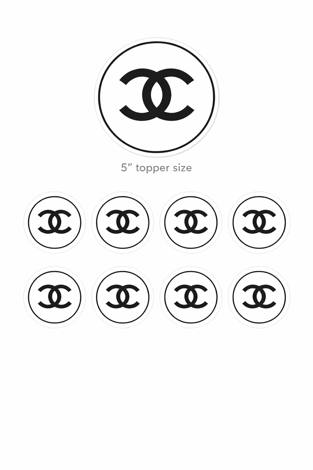 Bento Cake & Cupcake Edible Image Sheet – Luxury Designer Inspired 5” Cake Topper + 8 Matching Cupcake Toppers