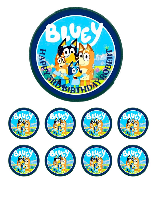 Bluey Theme Bento Instant Download Toppers Bento cake and cupcakes editable