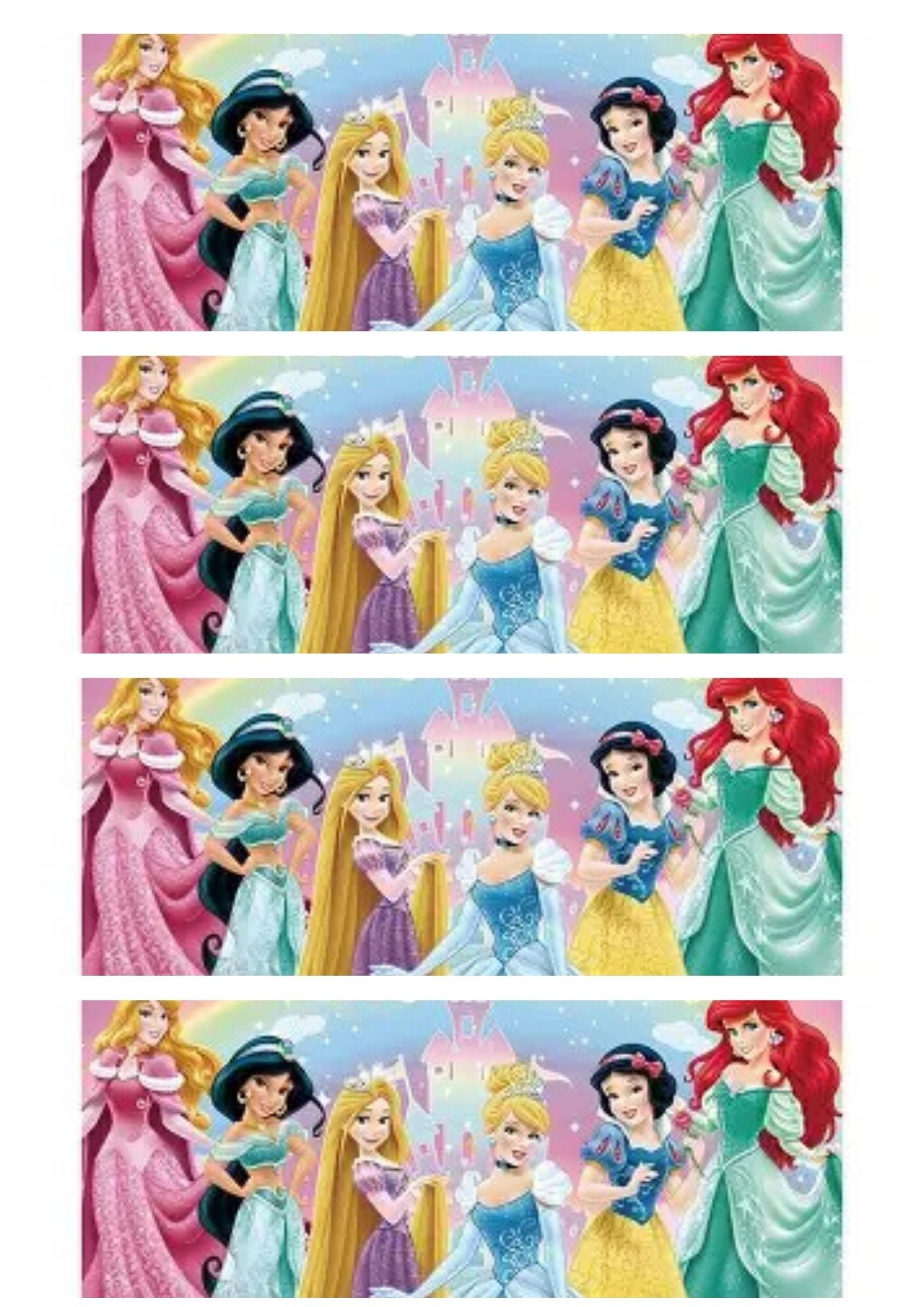Disney Princess Birthday Party Bundle Template Set | Editable Instant Download | Cake Topper, Cupcake Toppers, Water Bottle Labels, Party Sign & Invitation