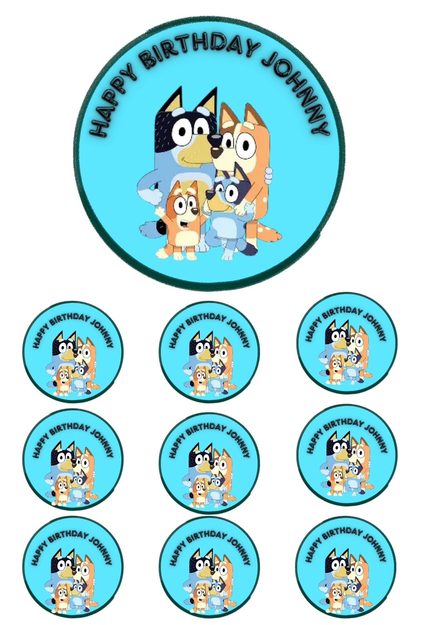 Bluey Birthday Party Printable Bundle | Editable Instant Download Party Pack | Invitations, Cake Toppers, Water Bottle Labels & Decorations